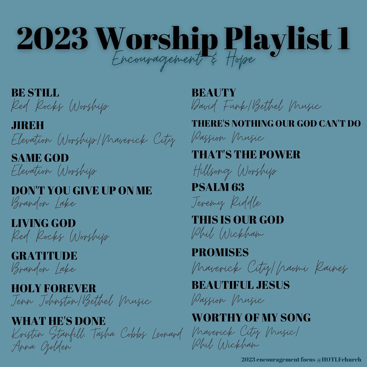 2023 Worship Playlist